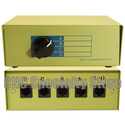 IPOTCH 4Port Manual Network RJ45 Sharing Switch Box 4 In 1/1 In 4 Ethernet 10/100M