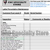 (image for) Lathe Preventive Maintenance - Inspection Form CNC